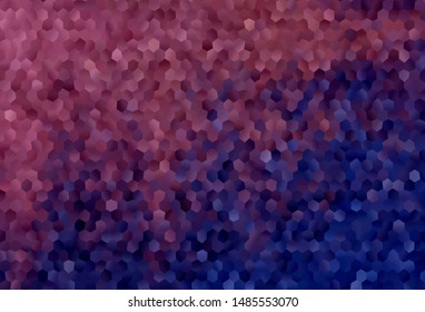Dark Purple, Pink vector template in hexagonal style. Colorful hexagons on blur backdrop. Pattern for ads, leaflets.