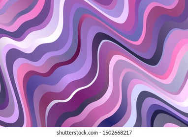 Dark Purple, Pink vector template with curved lines. An elegant bright illustration with gradient. New composition for your brand book.