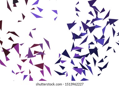 Dark Purple, Pink vector template with crystals, triangles. Triangles on abstract background with colorful gradient. Template for wallpapers.