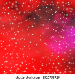 Dark Purple, Pink vector template with neon stars. Shining colorful illustration with small and big stars. Pattern for new year ad, booklets.