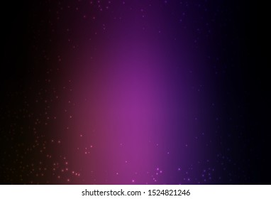 Dark Purple, Pink vector template with space stars. Blurred decorative design in simple style with galaxy stars. Smart design for your business advert.