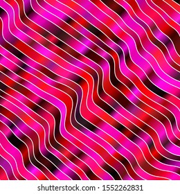 Dark Purple, Pink vector template with curved lines. Colorful geometric sample with gradient curves.  Template for cellphones.