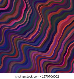 Dark Purple, Pink vector template with curved lines. Brand new colorful illustration with bent lines. Design for your business promotion.