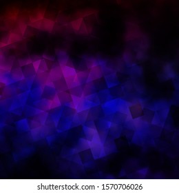Dark Purple, Pink vector template with crystals, squares. Abstract gradient illustration with triangles, cubes. Pattern for commercials.