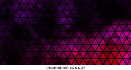Dark Purple, Pink vector template with crystals, triangles. Beautiful illustration with triangles in nature style. Pattern for websites.