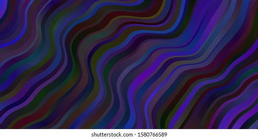 Dark Purple, Pink vector template with curves. Colorful illustration in abstract style with bent lines. Pattern for booklets, leaflets.