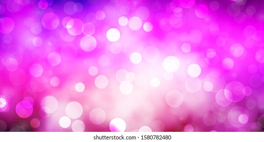 Dark Purple, Pink vector template with circles. Modern abstract illustration with colorful circle shapes. Pattern for booklets, leaflets.