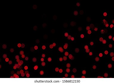 Dark Purple, Pink vector template with ice snowflakes. Shining colored illustration with snow in christmas style. New year design for your ad, poster, banner.