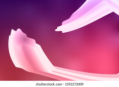 Dark Purple, Pink vector template with bent lines. Colorful illustration in abstract style with gradient. Brand new design for your ads, poster, banner.