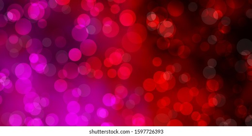 Dark Purple, Pink vector template with circles. Abstract colorful disks on simple gradient background. Pattern for booklets, leaflets.