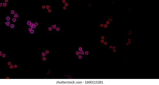 Dark Purple, Pink vector template with esoteric signs. Illustration with magical signs of spiritual power. Simple base for your occult design.