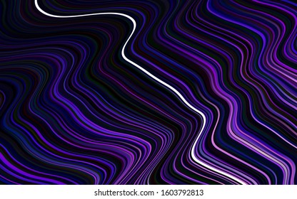 Dark Purple, Pink vector template with bent ribbons. Modern gradient abstract illustration with bandy lines. Pattern for your business design.