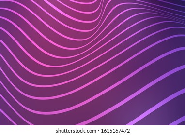 Dark Purple, Pink vector template with curved lines. Shining illustration, which consist of blurred lines. The best blurred design for your business.