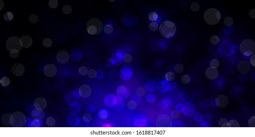 Dark Purple, Pink vector template with circles. Modern abstract illustration with colorful circle shapes. Design for posters, banners.
