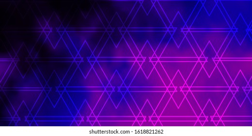 Dark Purple, Pink vector template with crystals, triangles. Modern abstract illustration with colorful triangles. Best design for posters, banners.