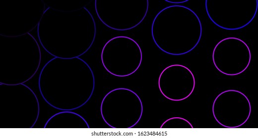 Dark Purple, Pink vector template with circles. Modern abstract illustration with colorful circle shapes. Pattern for booklets, leaflets.
