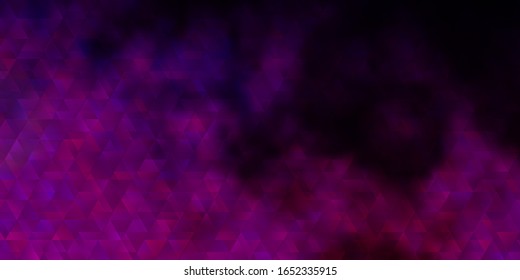 Planta vectorial rosa oscuro morado con líneas, triángulos. Ilustración abstracta brillante con triángulos coloridos. Plantilla para páginas de destino.