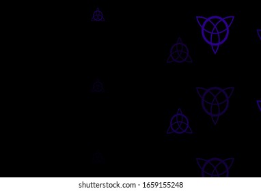 Dark Purple, Pink vector template with esoteric signs. Retro design in abstract style with witchcraft forms. Simple base for your occult design.