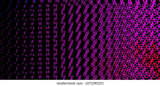 Dark Purple, Pink vector template with esoteric signs. Illustration with magical signs of spiritual power. Design for magic, spiritual events.