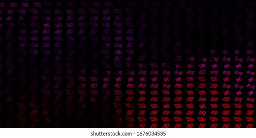 Dark Purple, Pink vector template with esoteric signs. Illustration with magical signs of spiritual power. Design for magic, spiritual events.