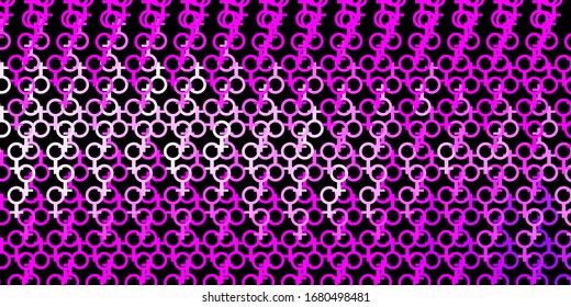 Dark Purple, Pink vector template with esoteric signs. Retro design in abstract style with witchcraft forms. Simple design for occult depiction.