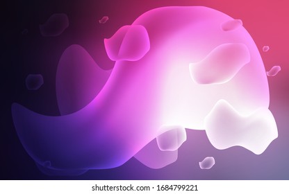 Planta vectorial rosa morada oscura con cintas dobladas. Brillante ilustración torcida al estilo memphis. Una plantilla completamente nueva para el diseño de su negocio.