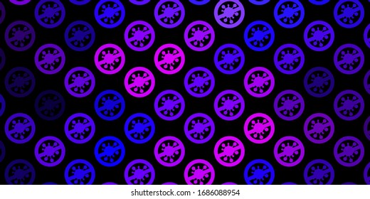 Dark Purple, Pink vector template with flu signs. Abstract illustration with biological gradient shapes. Simple drawing against danger fever.