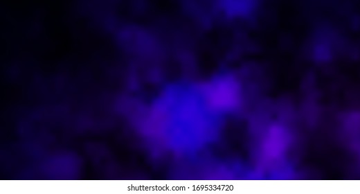 Dark Purple, Pink vector template with sky, clouds. Illustration in abstract style with gradient clouds. Pattern for your commercials.