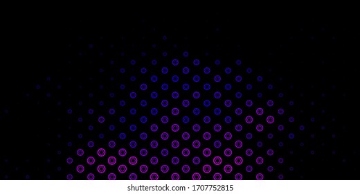 Dark Purple, Pink vector template with esoteric signs. Illustration with magical signs of spiritual power. Design for magic, spiritual events.