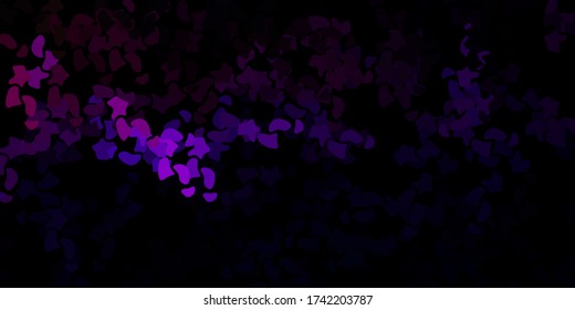 Dark purple, pink vector template with abstract forms. Modern abstract illustration with gradient random forms. Background for cell phones.