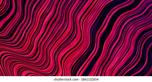 Dark Purple, Pink vector template with curves. Bright illustration with gradient circular arcs. Template for cellphones.
