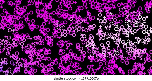 Dark Purple, Pink vector template with esoteric signs. Colorful vintage illustration with gradient alchemy shapes. Simple design for occult depiction.
