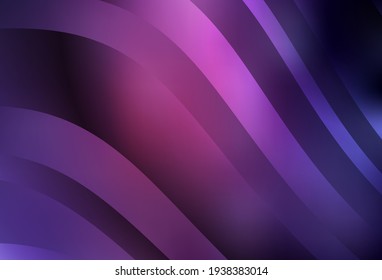 Dark Purple, Pink vector template with curved lines. Colorful gradient illustration in simple style with lines. Pattern for your design.