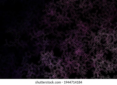 Dark Purple, Pink vector template with artificial intelligence structure. Colored AI structure with gradient lines and dots. Smart design for promotion of bid data.