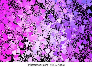 Dark Purple, Pink vector template with chaotic shapes. Decorative design in abstract style with random forms. Elegant design for wallpapers.
