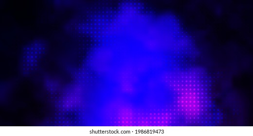 Morado oscuro, plantilla de vector rosado con círculos. Ilustración con un conjunto de esferas abstractas coloridas y brillantes. Diseño para sus comerciales.