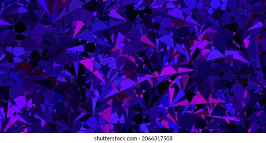 Plantilla de vector rosa morado oscuro con formas triangulares. Ilustración abstracta sobresaliente con una gama de triángulos coloridos. Plantilla para comerciales.
