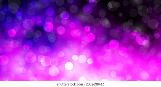 Dark Purple, Pink vector template with circles. Modern abstract illustration with colorful circle shapes. Pattern for booklets, leaflets.