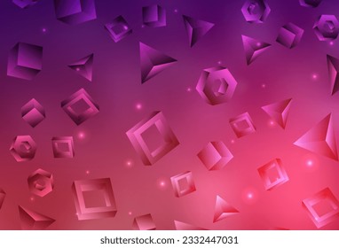 Dark Purple, Pink vector template with crystals, squares. Lines, rhombus with colorful gradient. Background for a cell phone.