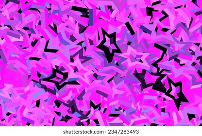 Dark Purple, Pink vector template with sky stars. Modern geometrical abstract illustration with stars. Pattern for futuristic ad, booklets.