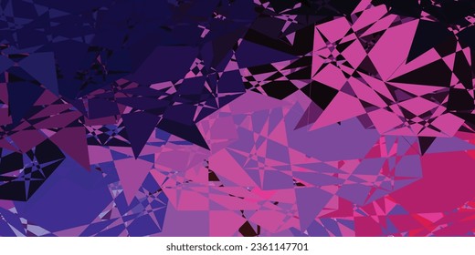 Plantilla de vector rosa morado oscuro con formas triangulares. Formas triangulares con gradiente colorido en estilo abstracto. Una adición fácil a sus comerciales.