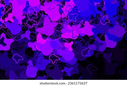 Dunkelviolett, rosafarbene Vektorvorlage mit chaotischen Formen. Moderne abstrakte Illustration mit bunten Zufallsformen. Elegantes Design für Bildschirmhintergründe.
