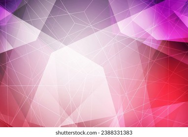 Dark Purple, Pink vector template with crystals, triangles. Beautiful illustration with triangles in nature style. Elegant design for wallpapers.