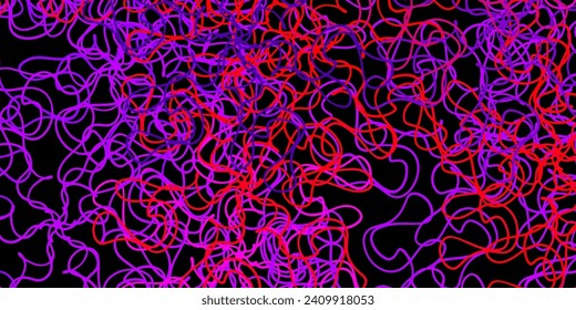 Plantilla vector púrpura oscura, rosa con líneas raras. Muestra brillante con líneas inclinadas coloridas, formas. Diseño para su promoción comercial.