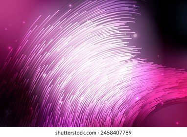 Dunkelviolette, rosa Vektorgrafik Vorlage mit geschwungenen Linien. Abstrakte Illustration mit schiefen Linien. Abstraktes Design für Ihre Website.