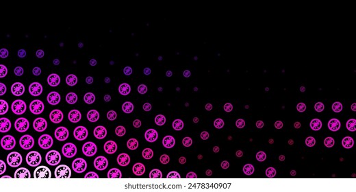 Dark Purple, Pink vector template with flu signs. Smart illustration with covid signs in decorative style. Best design for quarantine events.