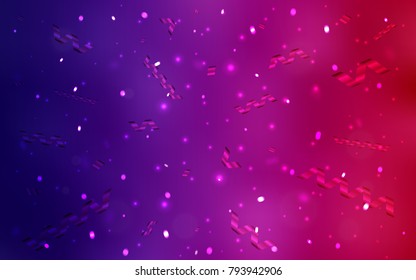 Dark Purple, Pink vector template with carnival confetti. Confetti on blurred abstract background with colorful gradient. Beautiful design for your business advert of anniversary.