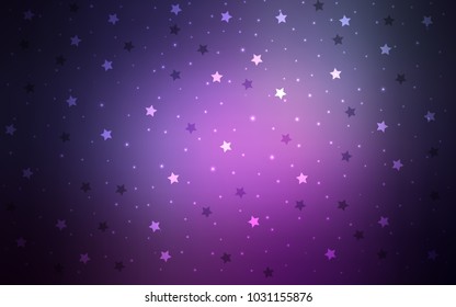 Dark Purple, Pink vector texture with beautiful stars. Glitter abstract illustration with colored stars. The pattern can be used for wrapping gifts.