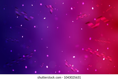 Dark Purple, Pink vector texture with birthday confetti. Blurred decorative design in anniversary style with confetti. Beautiful design for your business advert of anniversary.