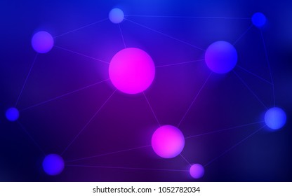 Dark Purple, Pink vector texture with disks, lines. Colorful illustration with circles and lines in futuristic style. Pattern can be used for ads, leaflets.